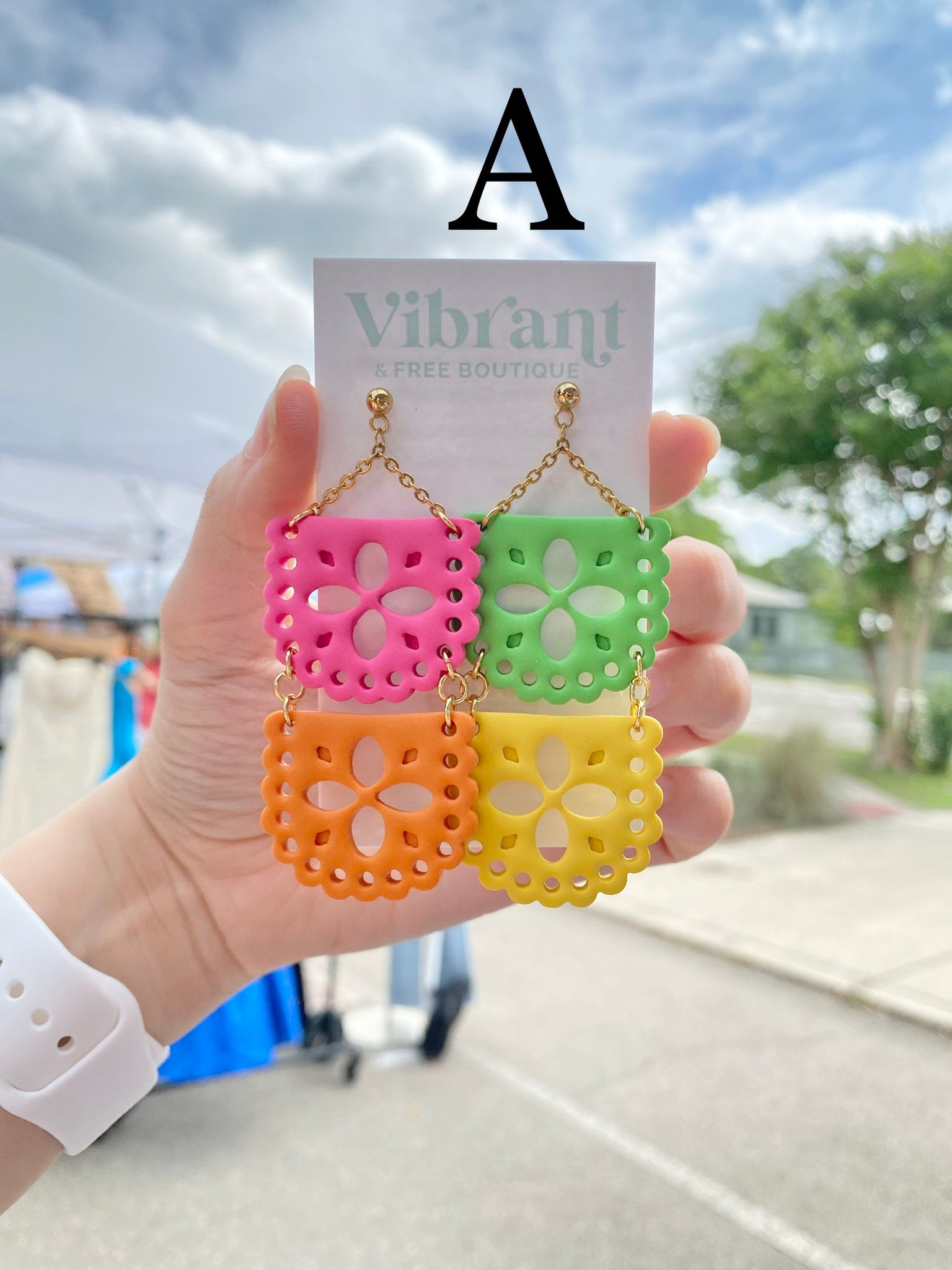 Fiesta Papel Picado Dangle Earrings