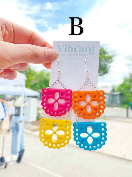 Fiesta Papel Picado Dangle Earrings