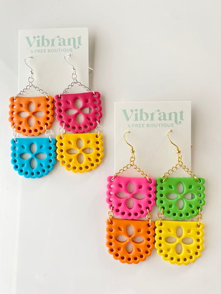 Fiesta Papel Picado Dangle Earrings