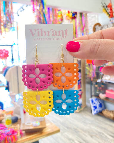 Fiesta Papel Picado Dangle Earrings