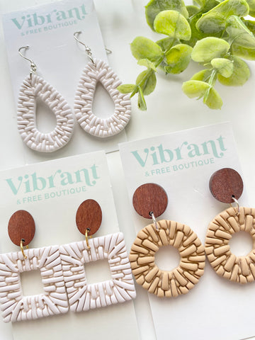 Rattan Clay Earrings