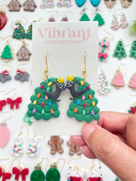 Christmas Cat on the Christmas Tree