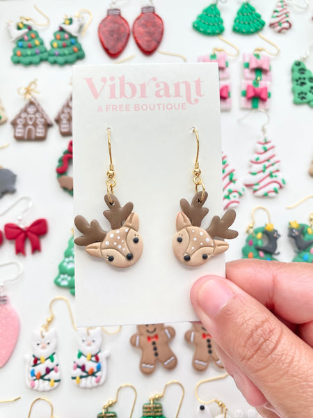 oh Deer Christmas Clay Earrings